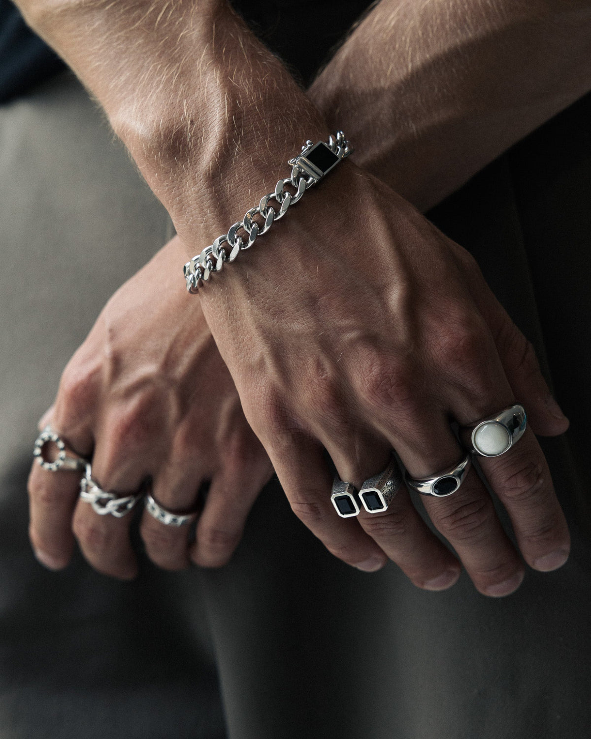 Men's Felix ring in black onyx and sterling silver