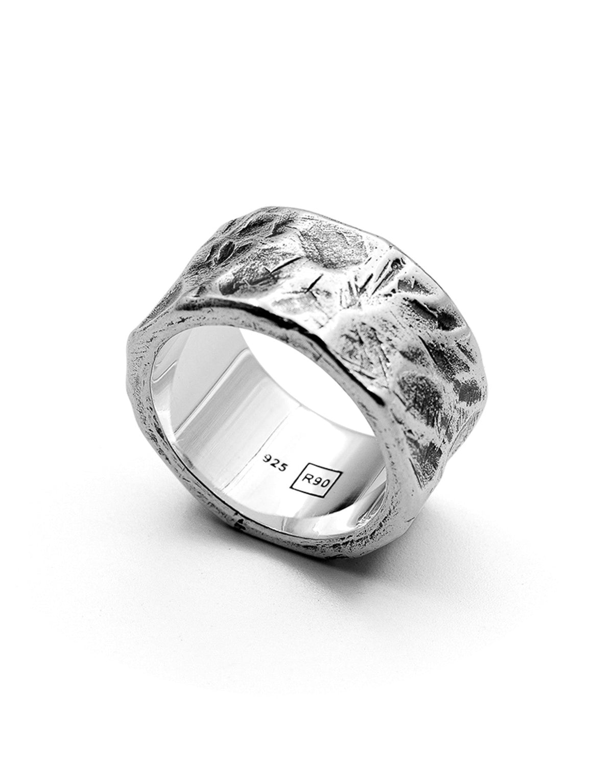 Hugo Ring handcrafted from solid 925 sterling silver with an organic textured finish.