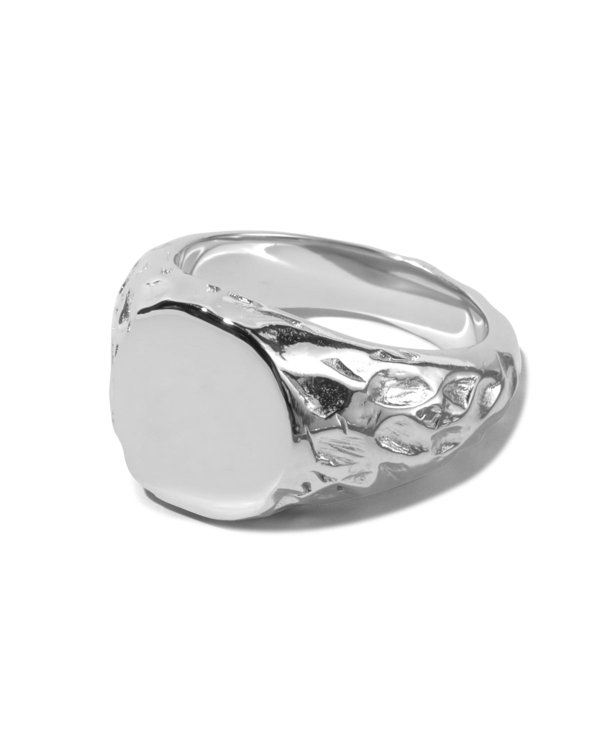 Jasper 2.0 Ring handcrafted from solid 925 sterling silver with an organic textured signet design.
