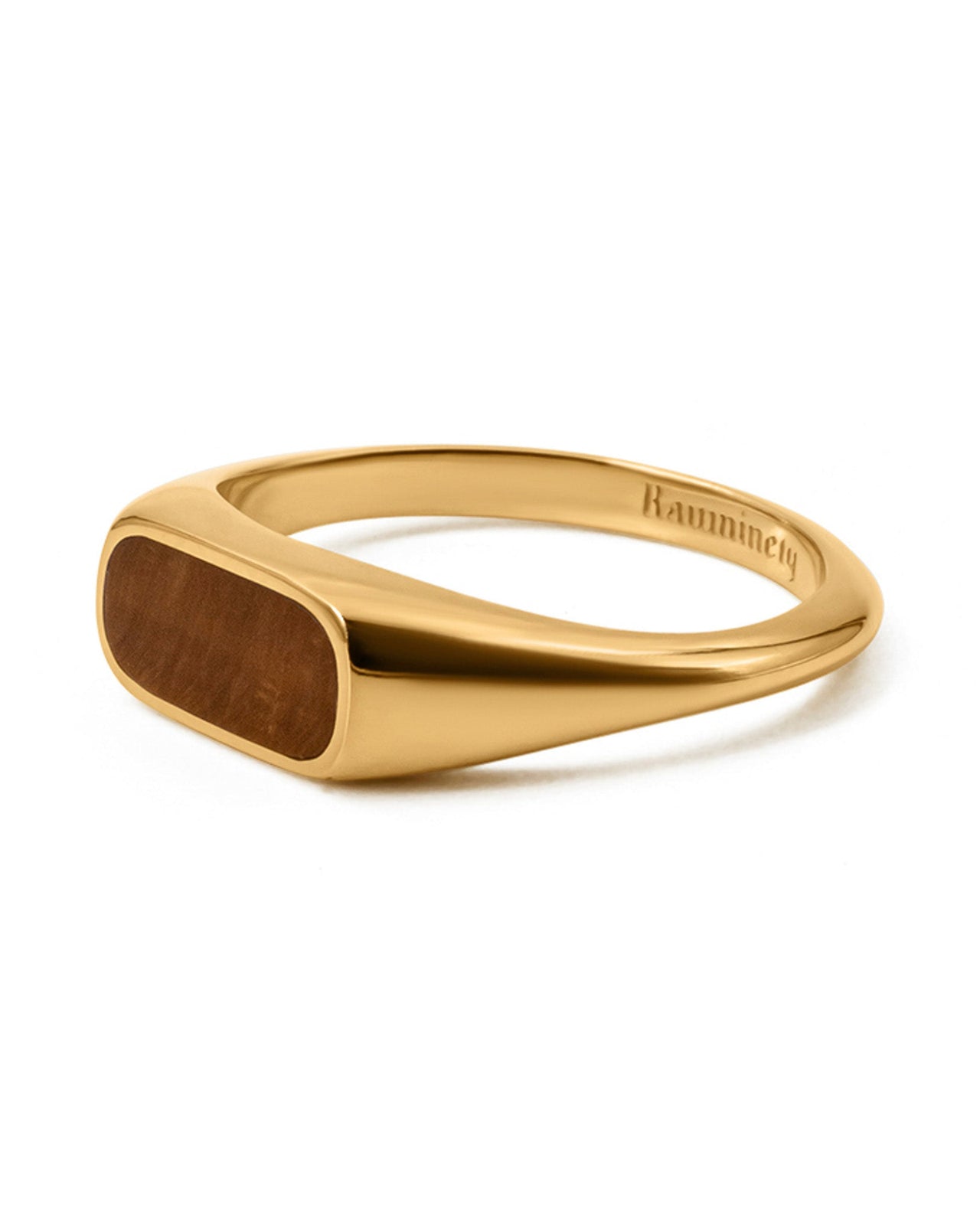 Men's tigers eye ring in gold-finish sterling silver