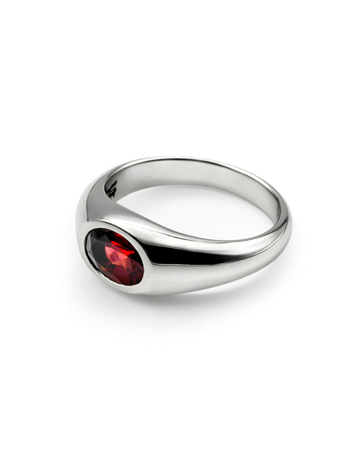 Yuki Red Garnet Ring handcrafted from solid 925 sterling silver featuring genuine red garnet.