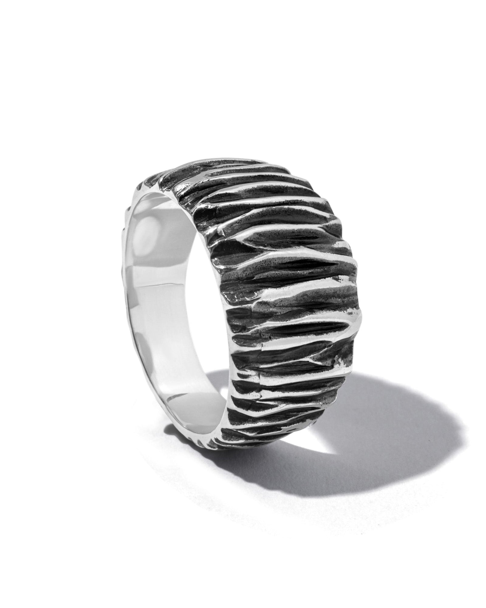 Close-up of the Otis ring's ridged texture