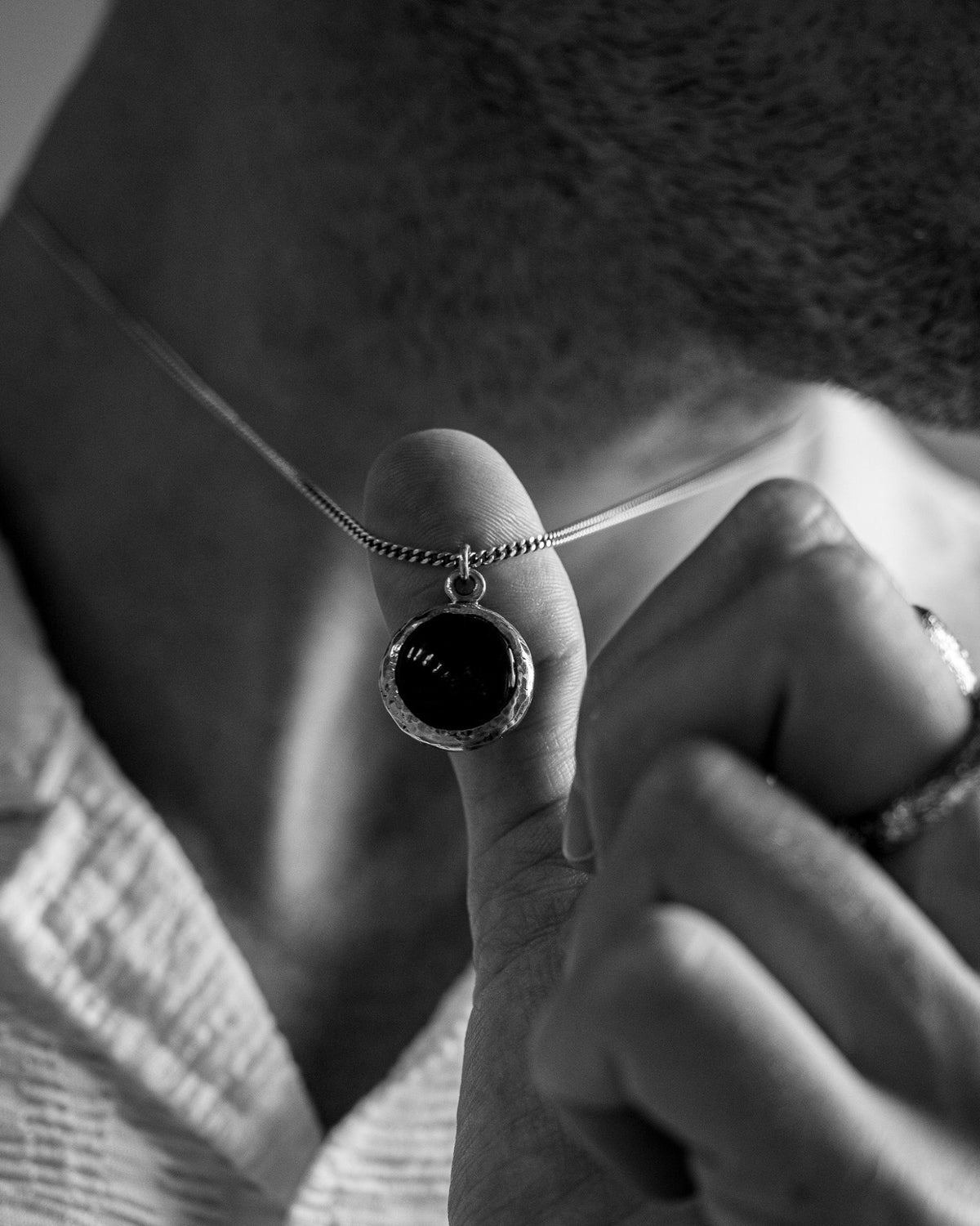 Black Onyx Pendant handcrafted from solid 925 sterling silver featuring genuine black onyx.