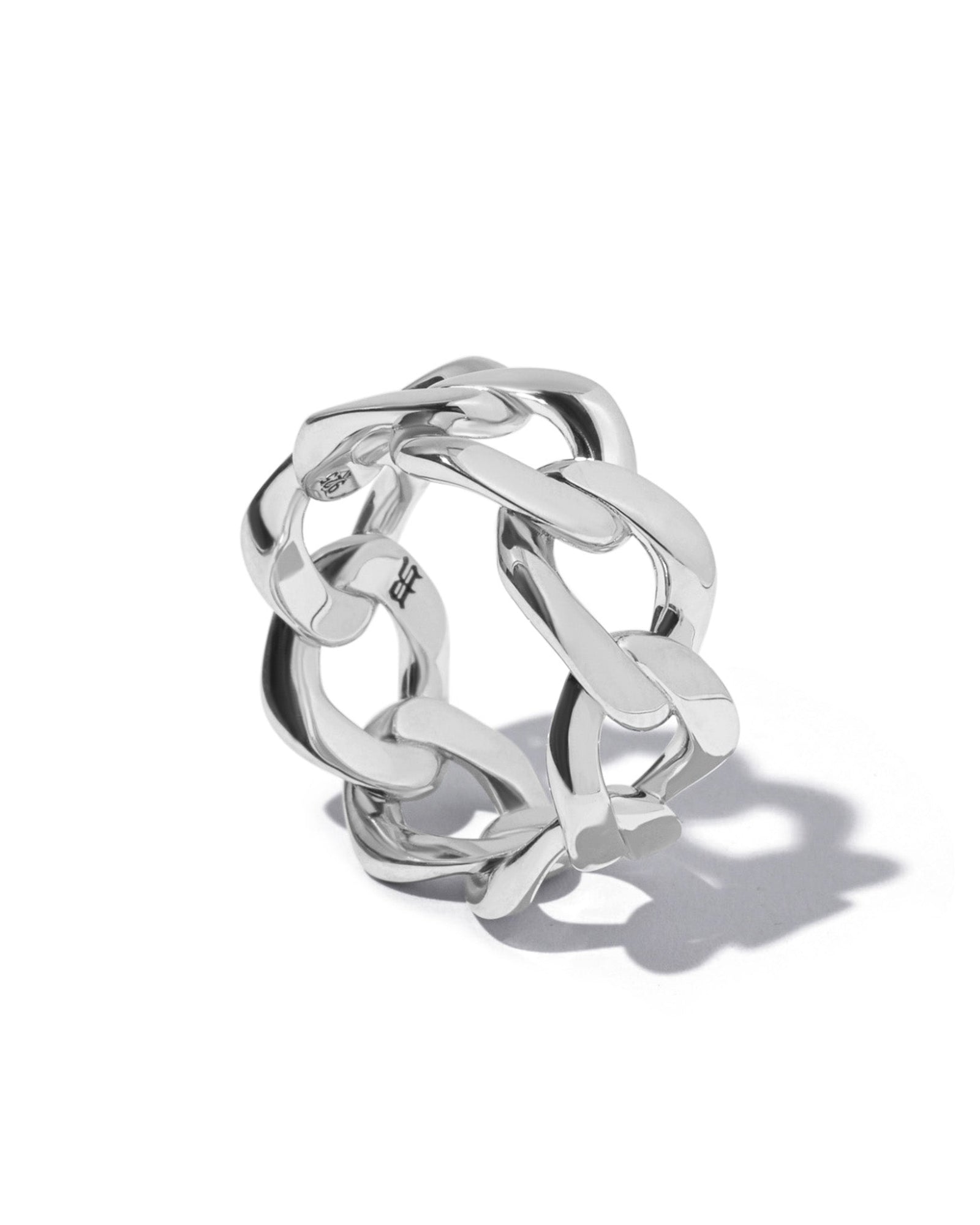 Men's Cuban link ring in sterling silver