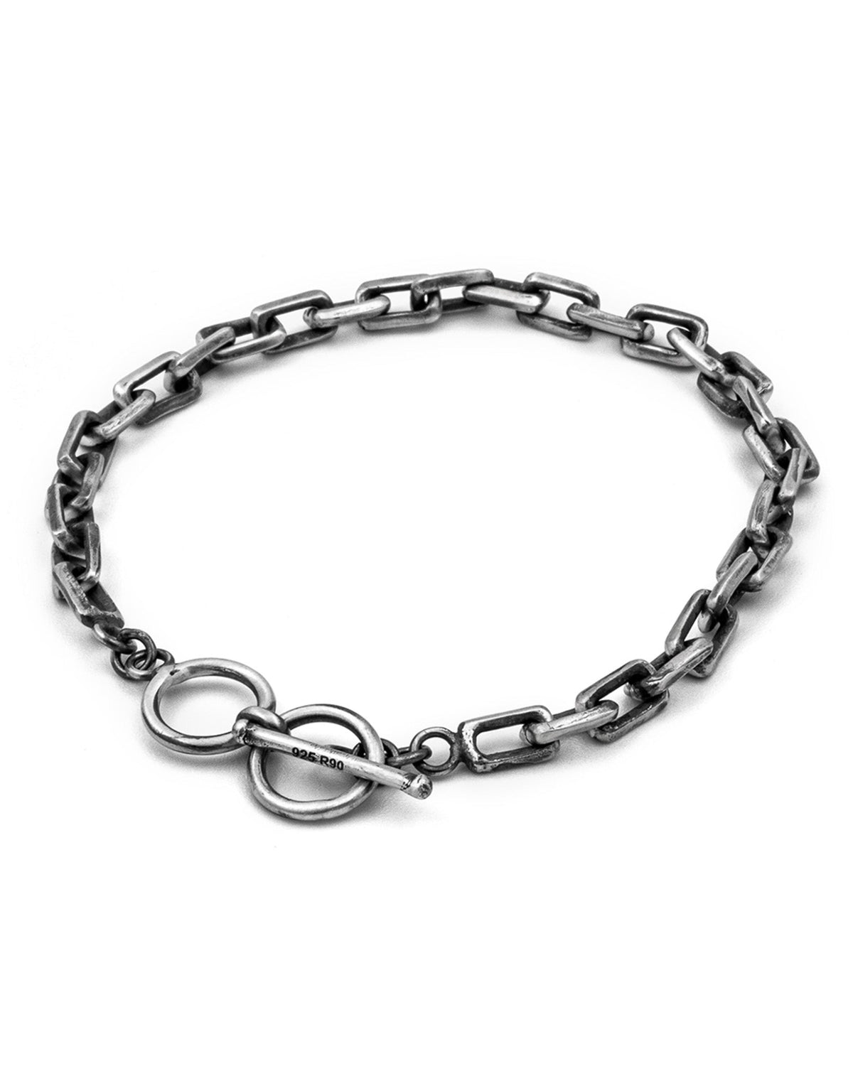 Eugène Bracelet handcrafted from solid 925 sterling silver featuring organic rectangular chain links.