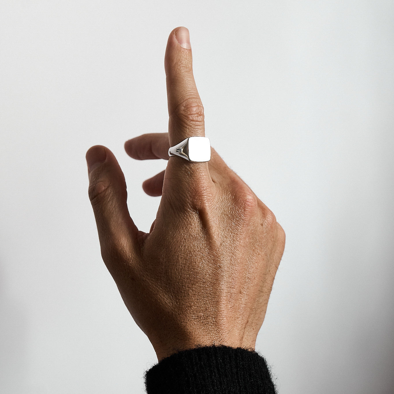 Frankie ring worn on a model's hand