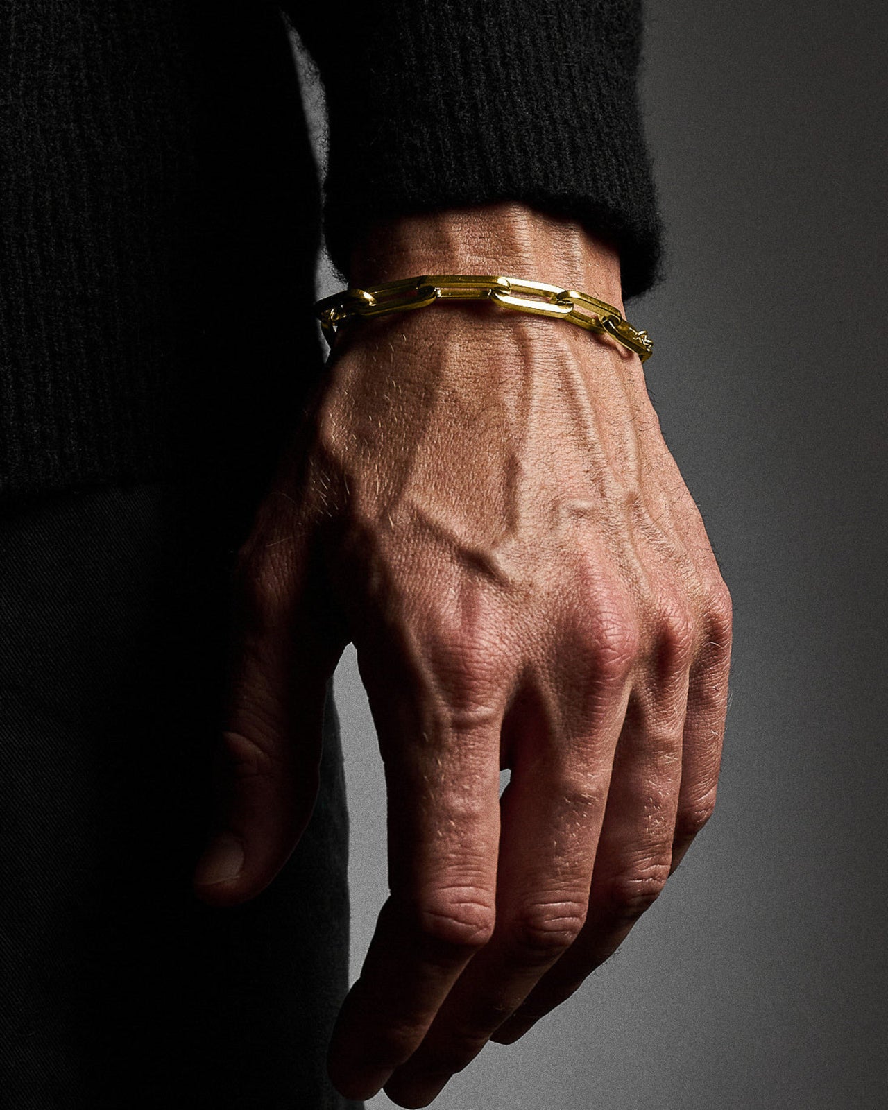 Men's Huxton bracelet in gold vermeil paperclip chain