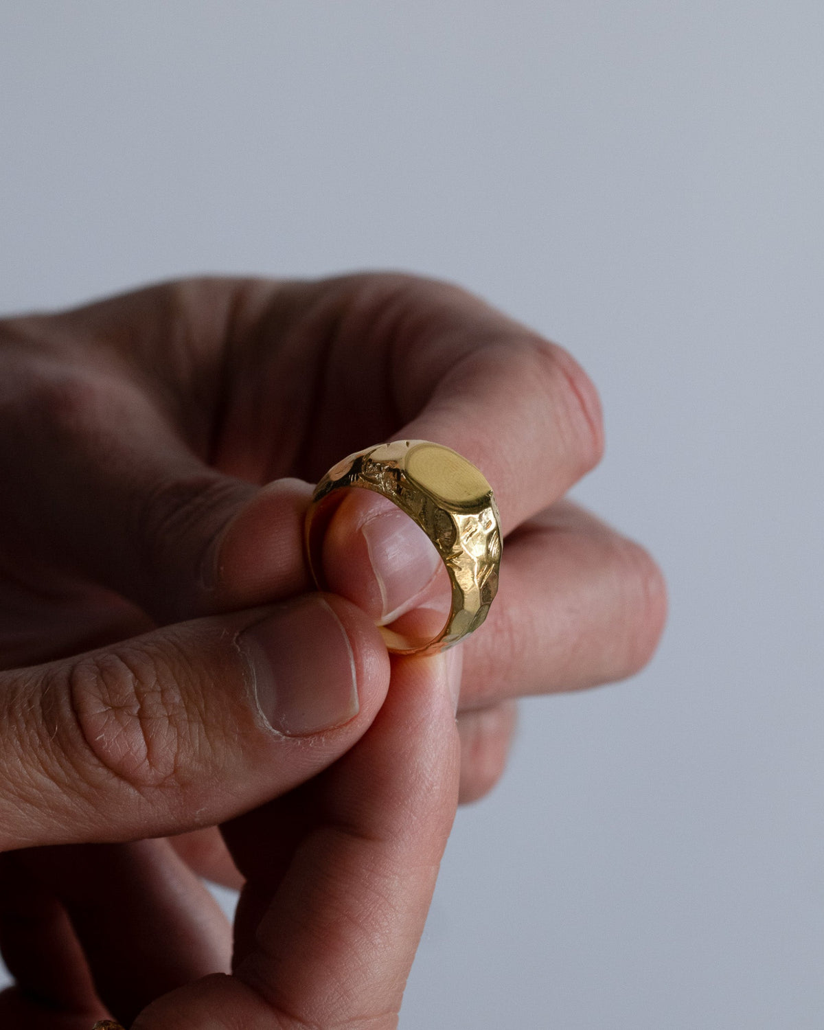Close-up of the Jasper 1.0 Gold Ring showing its premium 3.5 micron 18K gold vermeil finish.