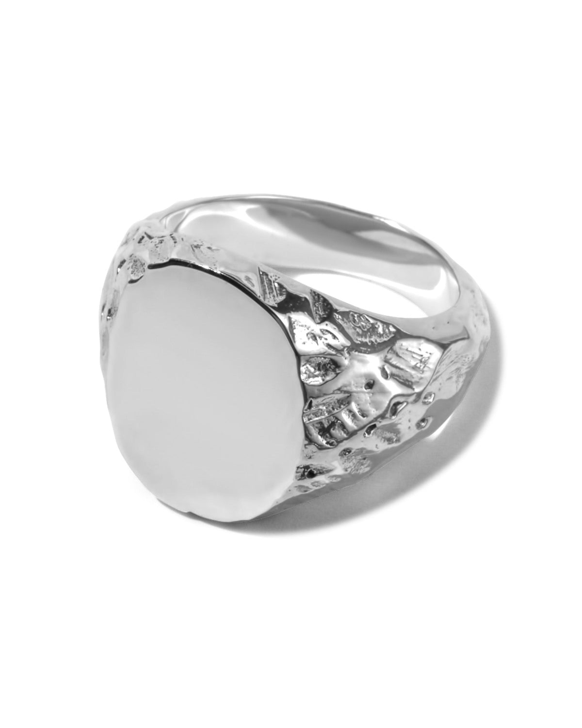 Jasper 3.0 Ring handcrafted from solid 925 sterling silver with an organic textured signet design.