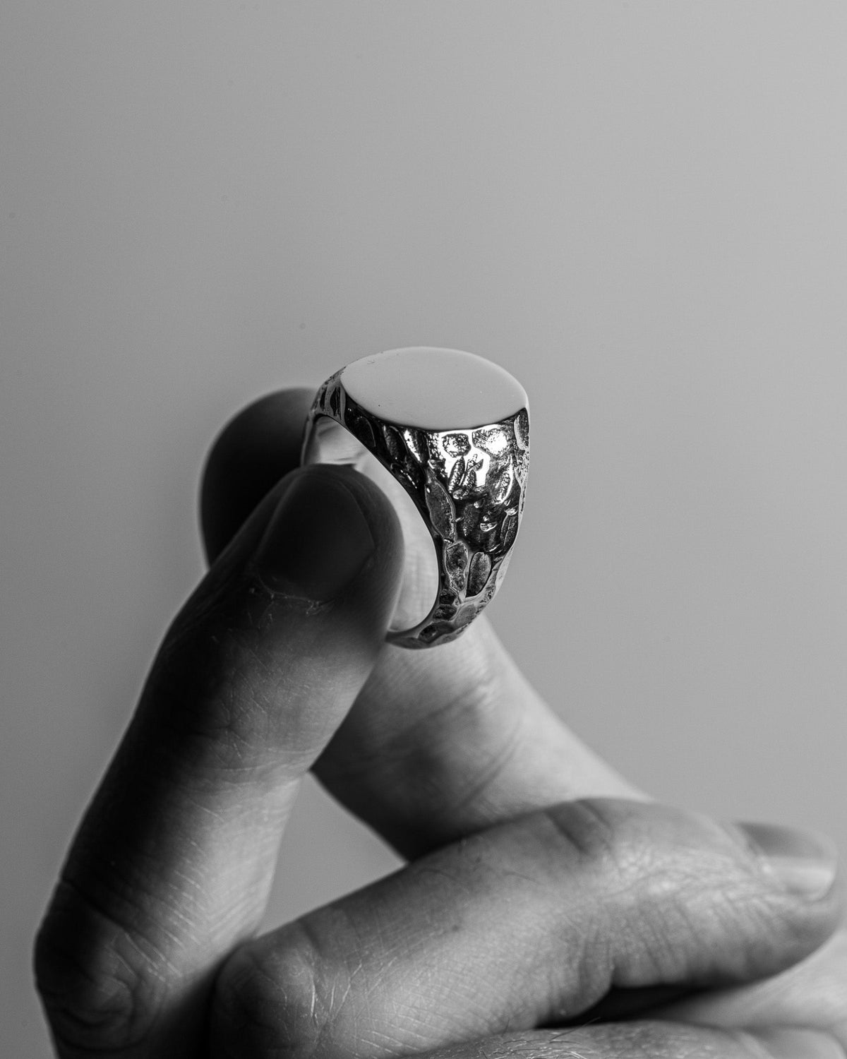 Jasper 3.0 Ring handcrafted from solid 925 sterling silver with an organic textured signet design.