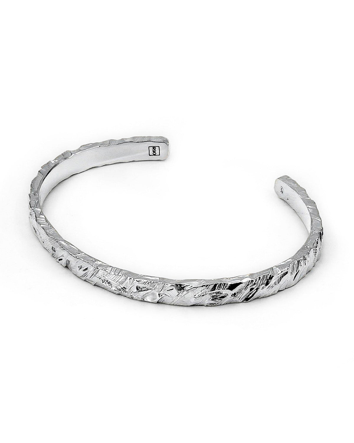 Jasper Cuff handcrafted from solid 925 sterling silver featuring an organic textured finish.