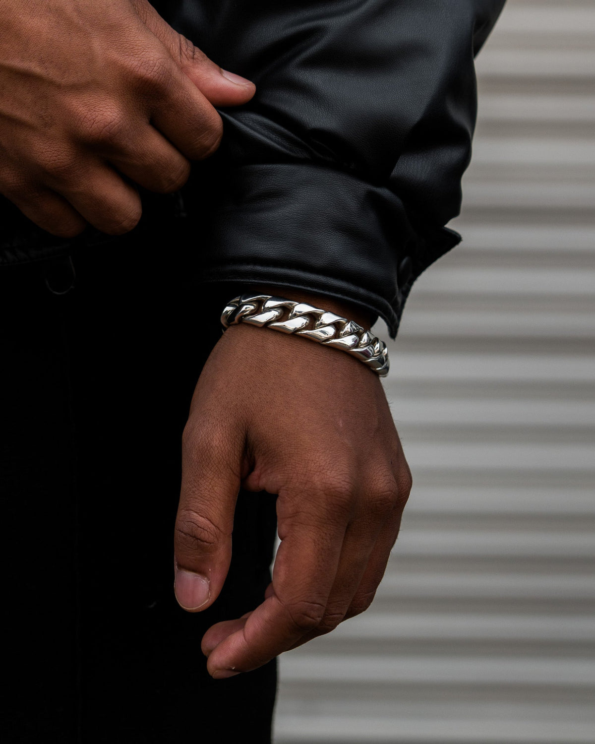 Large Cuban Bracelet handcrafted from solid 925 sterling silver with heavyweight Cuban links.