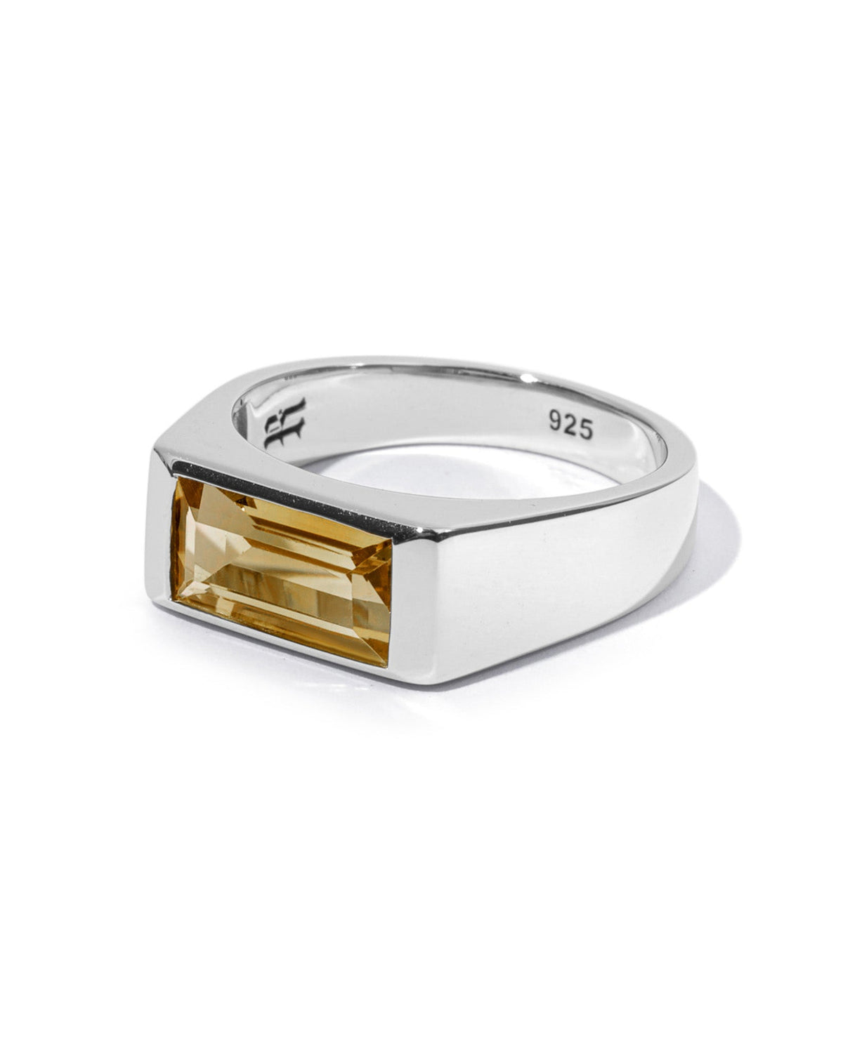 Sona Citrine Ring handcrafted from solid 925 sterling silver featuring a citrine-coloured stone.